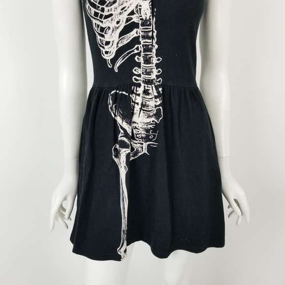 *SOLD* Iron Fist Skeleton Print Sleeveless Dress - Picture 4 of 6